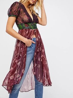 Free People Daisy Fields Floral Maxi Top Size XS